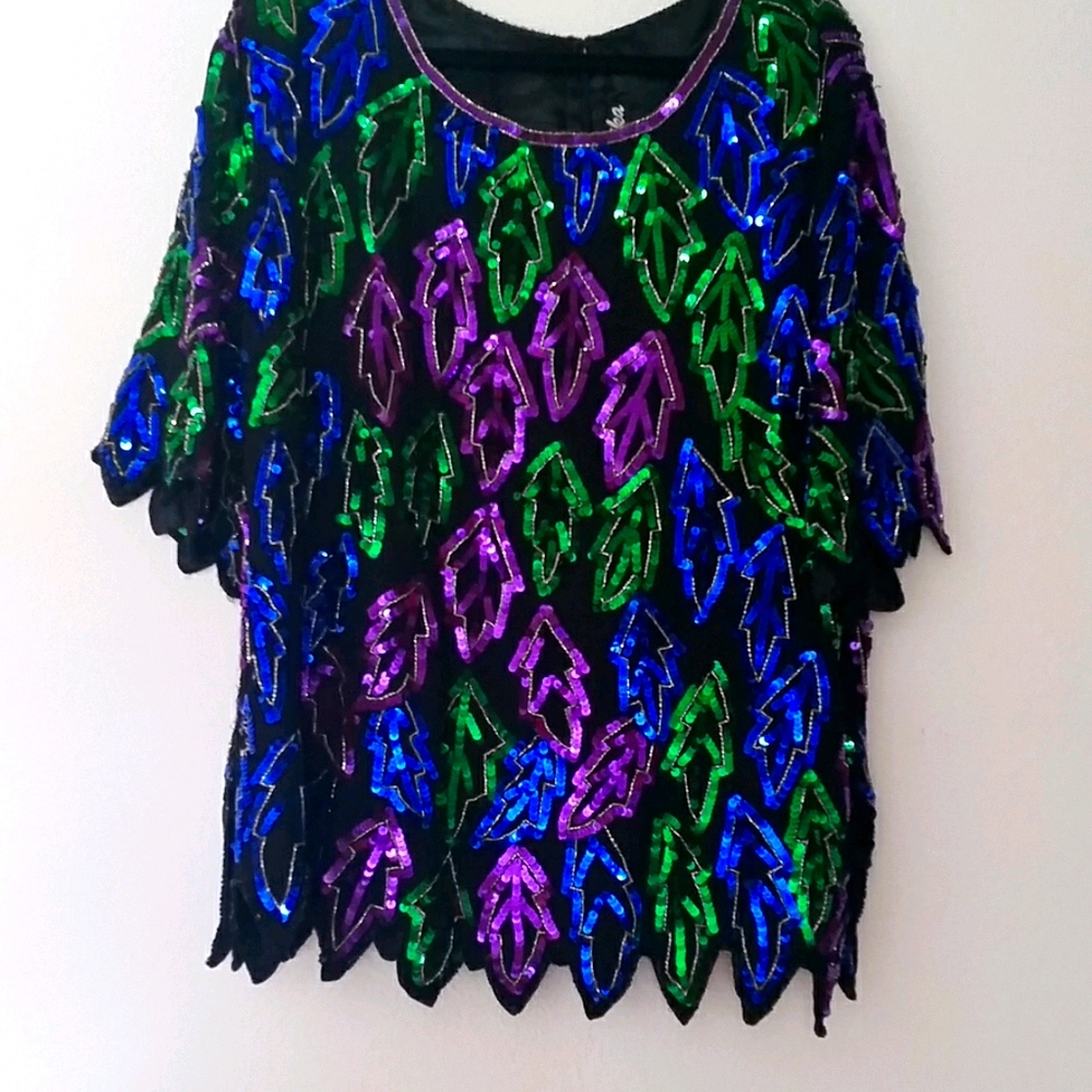 Multi-Colored Sequin Top